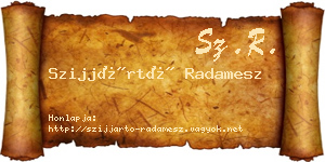 Szijjártó Radamesz névjegykártya